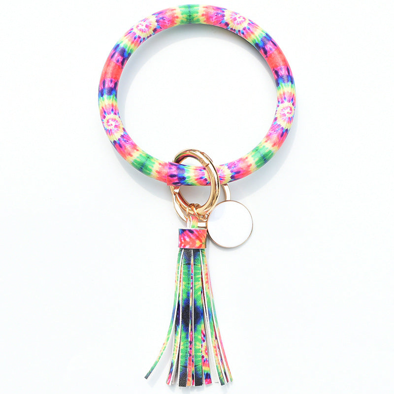 Wholesale Christmas Leaves Snowflakes Wind Chimes PU Bracelet Keychain